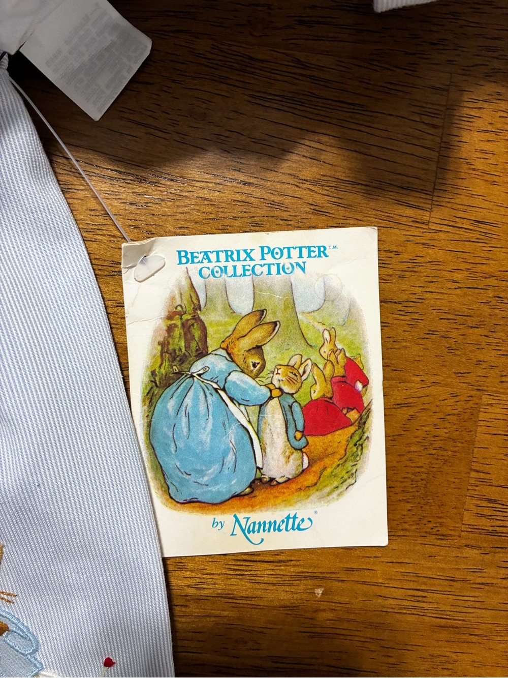Nannette Light Blue Peter Rabbit Embroidered Romper with Matching Hat - Picture 6 of 8